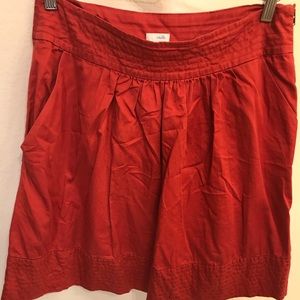 Anthropologie burnt orange skirt